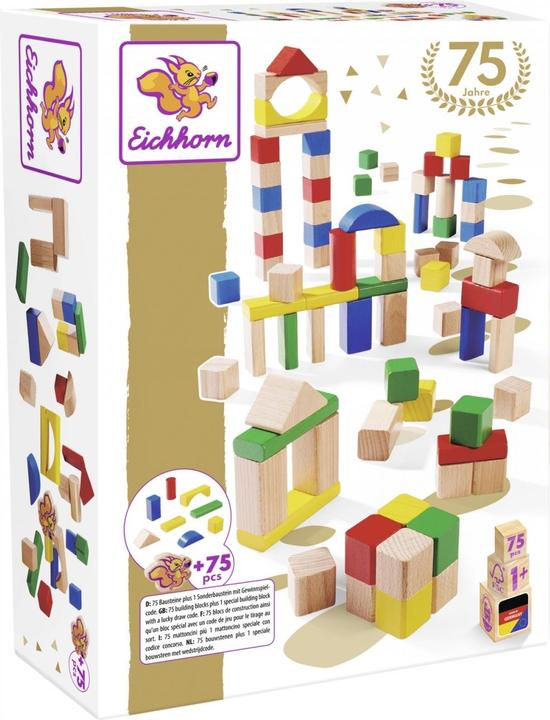 Actual product image Eichhorn Wooden building blocks 75 years