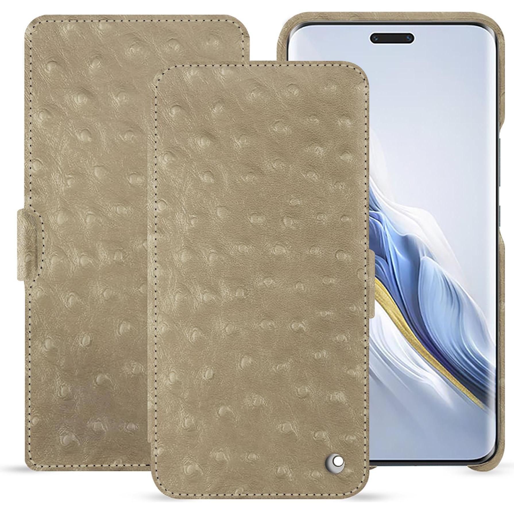 Noreve Lederschutzhülle horizontal (Honor Magic6 Pro), Smartphone Hülle, Beige
