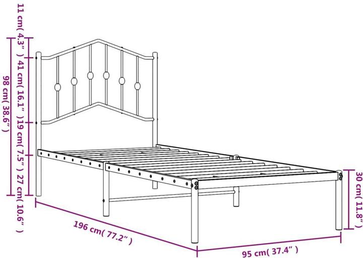 Image du produit vidaXL Bettgestell (90 x 190 cm)