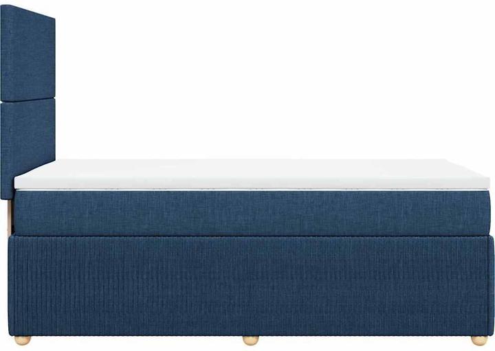 Actual product image vidaXL Boxspringbett Einzelbett Polsterbett Bett Matratze Blau 80x200cm Stoff (80 x 200 cm)