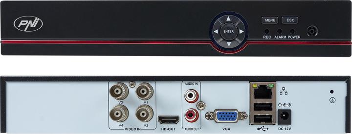 Immagine prodotto PNI Pacchetto di videosorveglianza AHD House PTZ1500 5MP - DVR e 4 telecamere da esterno (2560 x 1920 pixel)