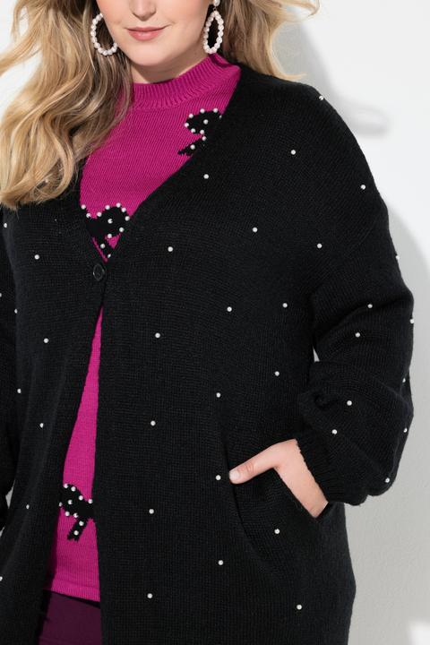 Produktbild Miamoda Long-Strickjacke, Zierperlen, Ballon-Langarm (58)