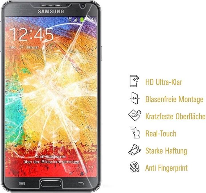 Actual product image Protectorking 3x Panzerfolie Anti-Shock HD Klar (3 Piece, Samsung Galaxy Note 3)