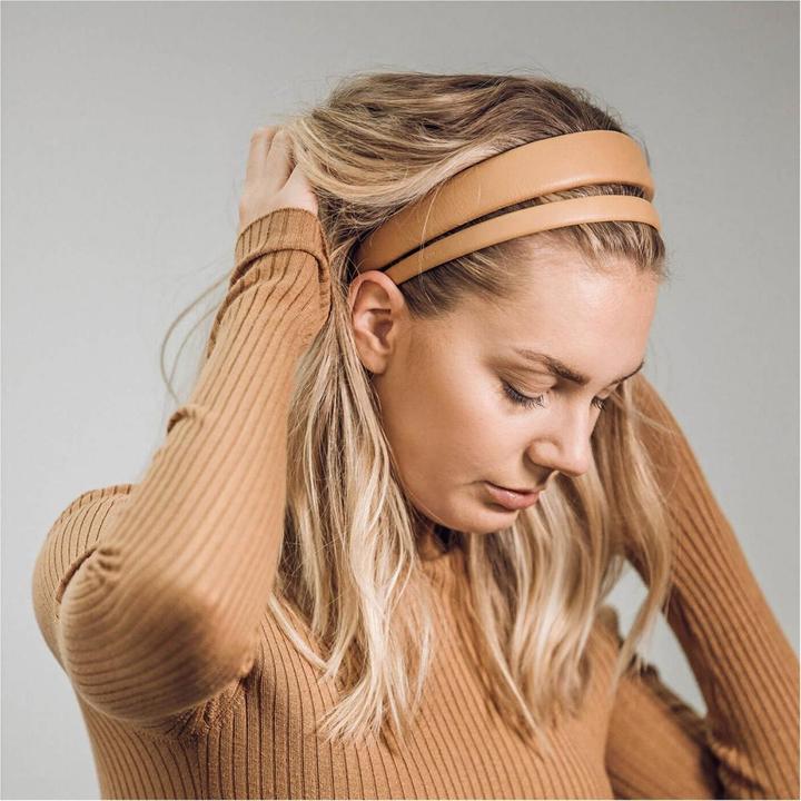 Produktbild Corinne World - Leather Diadem Narrow Plain Camel