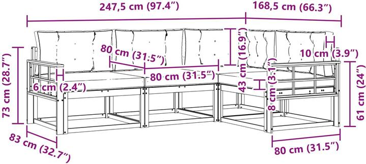 Produktbild vidaXL Outdoor-Sofa