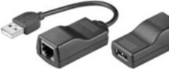 Actual product image Goobay USB Extension Ethernet 40.0m- Cable Converter USB > RJ45 Line Extender (CAT5) (0.20 m, USB 1.1)