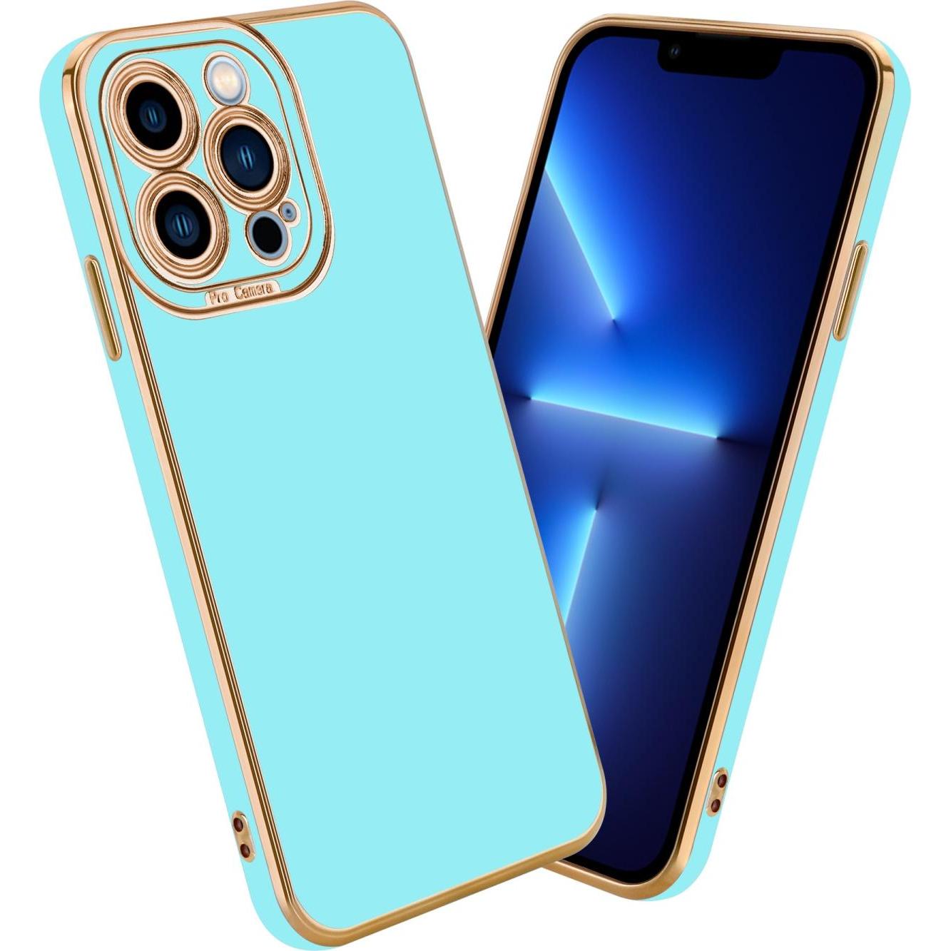 Cadorabo TPU Hülle mit Kameraschutz für Apple iPhone 13 PRO (Apple iPhone 13 Pro), Smartphone Hülle, Türkis