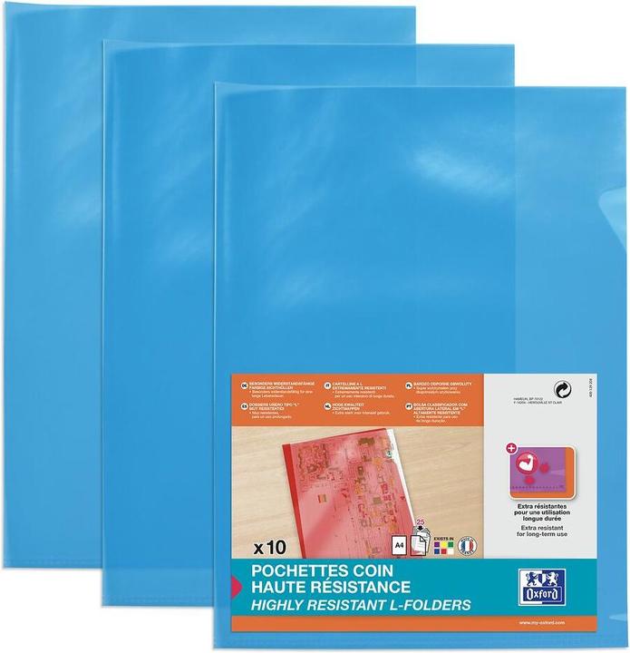 Image du produit Elba Pochettes transparentes, DIN A4, en PVC, bleu 0,15 mm (A4, 1x)