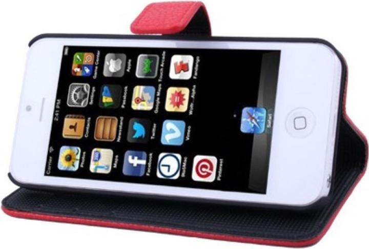 Produktbild König Design Tasche Handytasche (Flip Quer) für Handy iPhone 5 & 5s (Apple iPhone 5, Apple iPhone 5s)