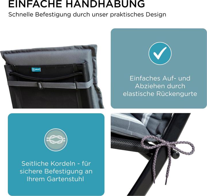 Beo Gartenstuhlauflagen Hochlehner – Mit Pusteblumen-Muster, Waschbar, UV-beständig – Made In EU Nach Öko-Tex