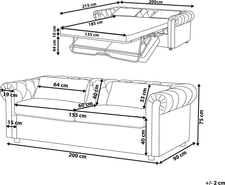 Actual product image Beliani Chesterfield (3-seater)