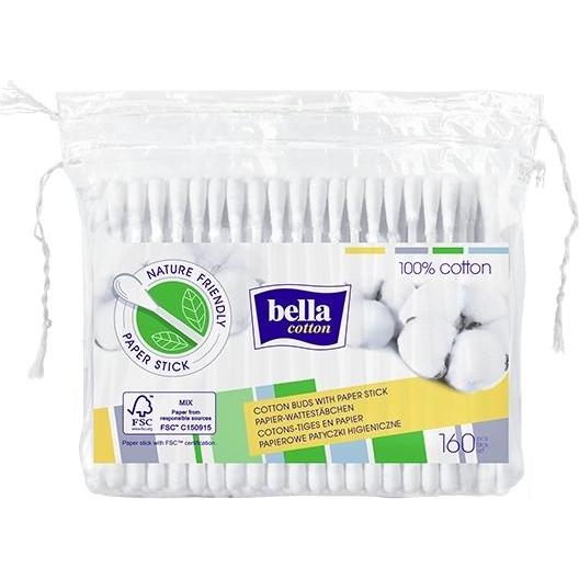 Bella , Cotton Fioc + Dischetti Di Cotone, Bastoncini Cosmetici In 100% Cotone, 160 Pezzi