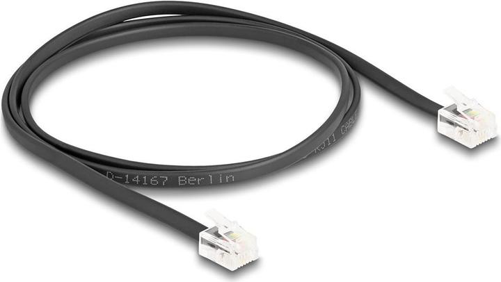 Actual product image Delock Telephone cable RJ11 plug to RJ11 plug black 1 m