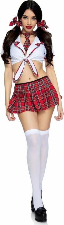 Produktbild Leg Avenue Klassisches Miss Collegiate-Kostãoem Rot/Weiss M/L (M/L)