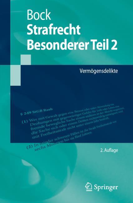 Produktbild Strafrecht Besonderer Teil 2 (Deutsch, Dennis Bock, 2025)