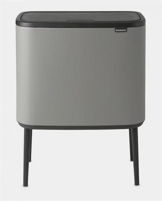 Productafbeelding Brabantia Afvalbak Bo Touch Bin Mineraal Beton Grijs, 3 x 11 L (33 l)