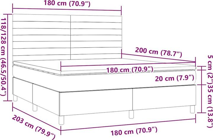 Produktbild vidaXL Boxspringbett (180 x 200 cm)