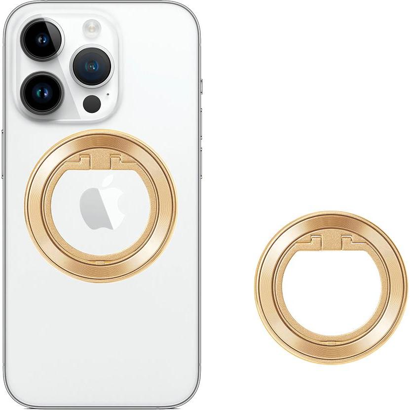 Techsuit - MagSafe Phone Ring (MPR2) - Round Shape, Aluminium Alloy - Gold, Supporto per smartphone, Oro
