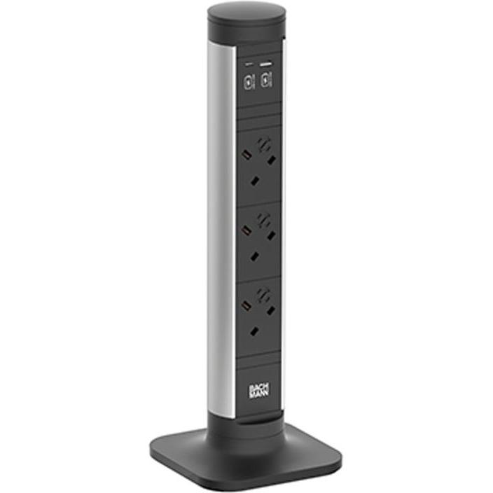 Bachmann, Steckdosenleiste, CYCLE Pole S 3x UK (3 x, CEE 7/3, USB, 2.50 m)