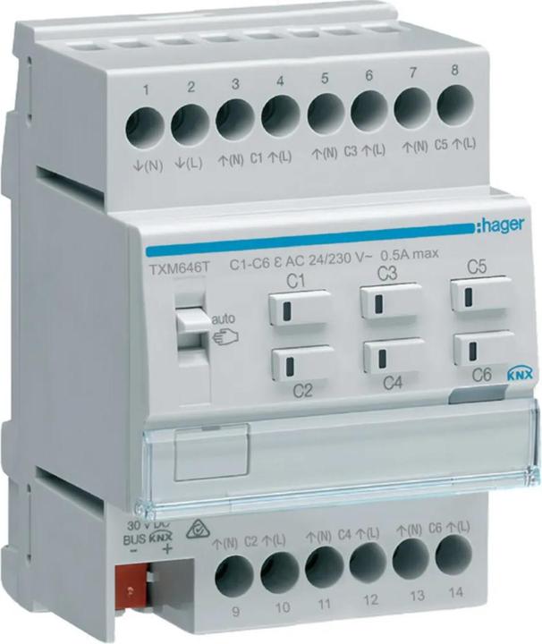 Produktbild Hager TXM646T Heizungsaktor 6fach KNX (Heizungsaktor)