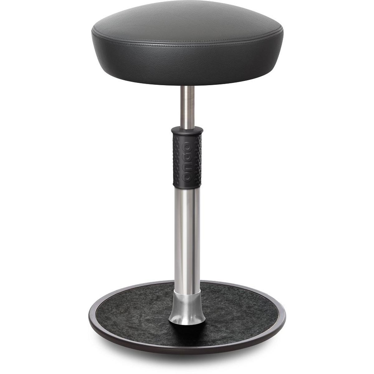 Ongo, Bürostuhl, Sitz- Stehhocker Free Tall Hutsitz Boxmark Leder Grau chrom /schwarz