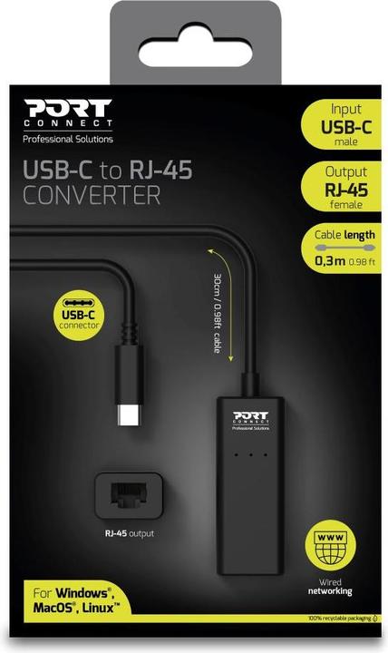 Actual product image Port Designs 900126 Network cable (USB-C, RJ45 (1x))