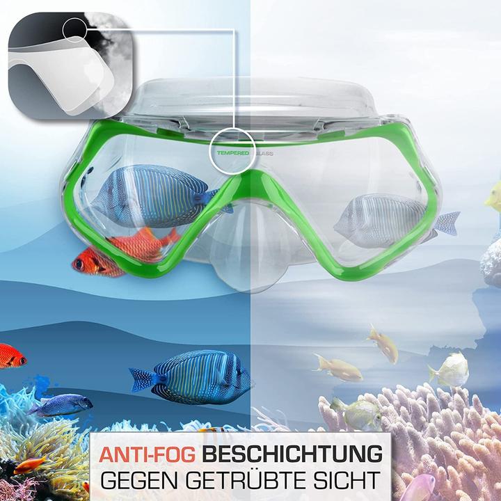 Immagine prodotto Tropisport Set snorkel premium con boccaglio e occhialini - Incl. rugiada antiappannamento infrangibile