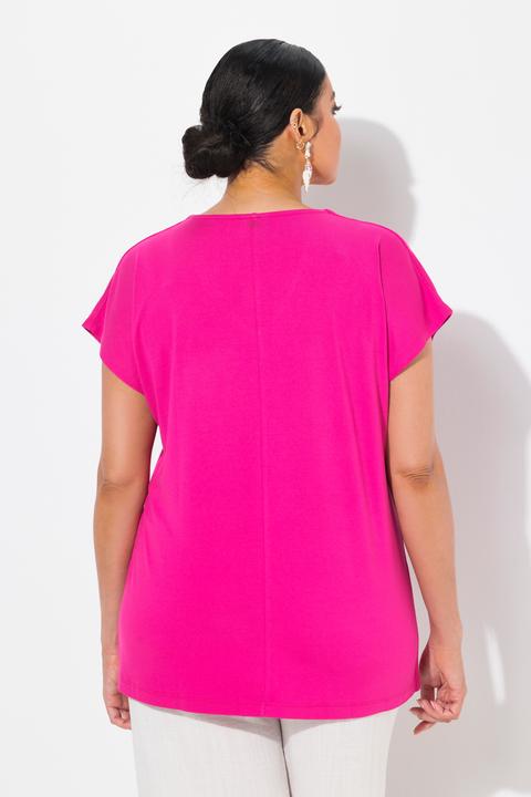Actual product image Ulla Popken Rhinestone Pattern Cap Sleeve Tee (46, 48)