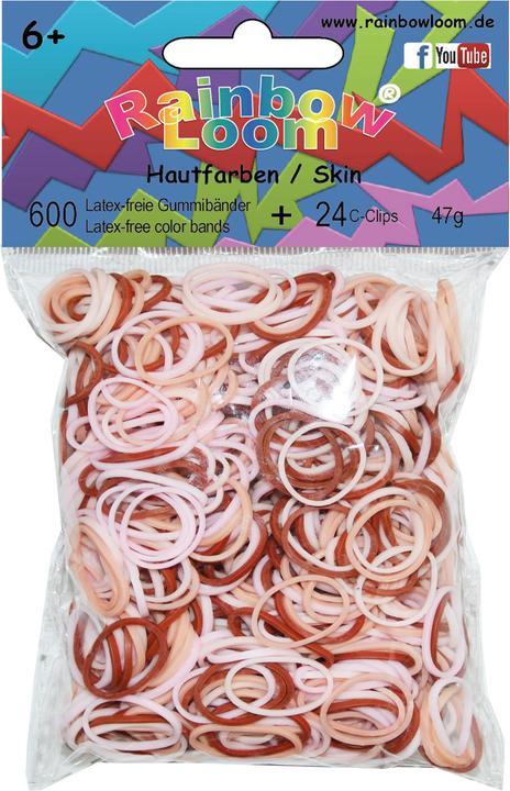Actual product image Rainbow Loom Rubber bands skin colour (600 pcs.)