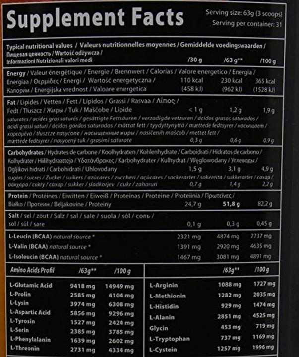 Nährwerte und Zutaten QNT Metapure Zero Carb (2000 g, 1x, Schokolade)