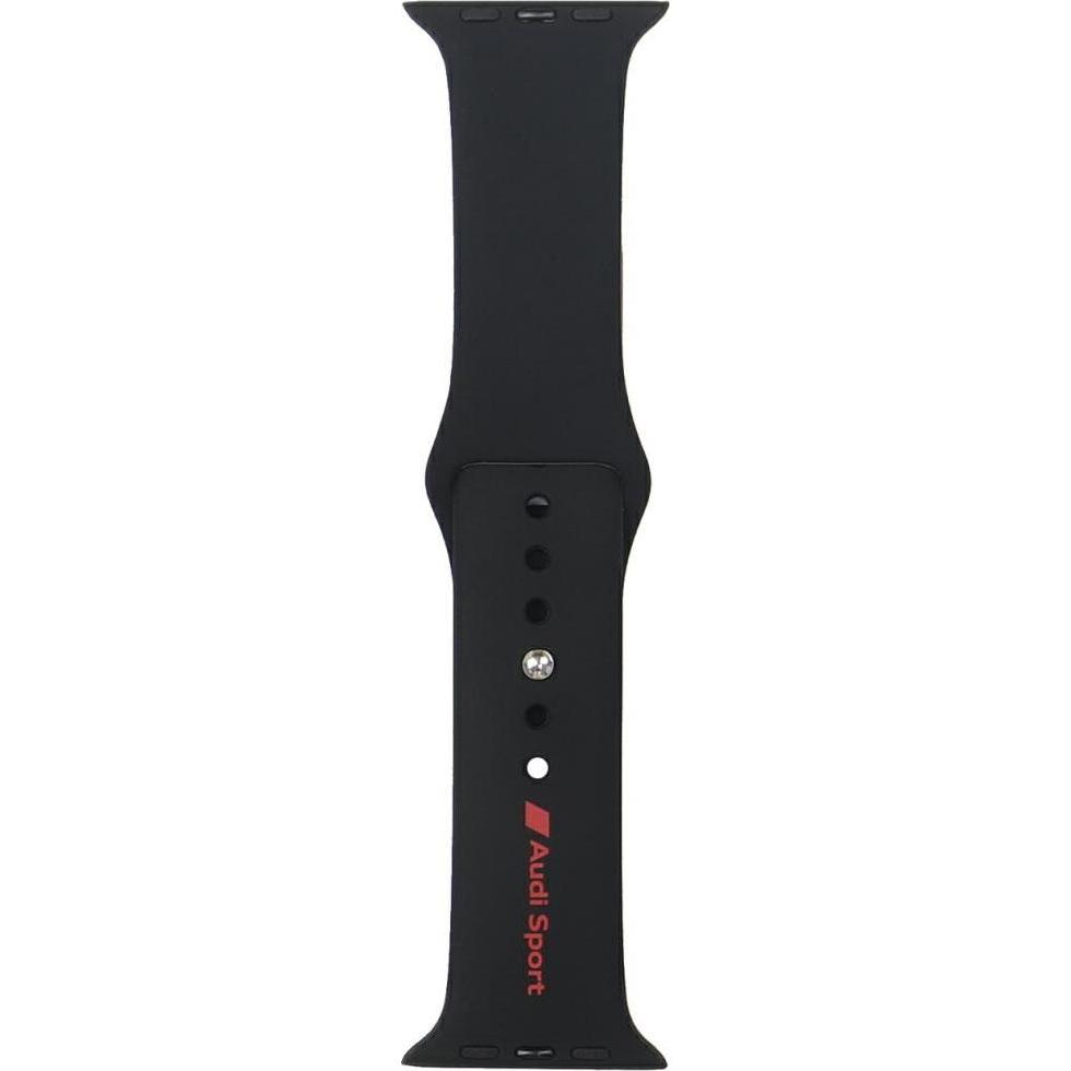 Tech-Protect Sport Red Logo Silicone Watch Strap for Apple Watch 44 / 45 / 46 / 49 mm - black, Uhrenarmband, Schwarz