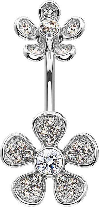 Immagine prodotto Star Piercing Filo interno di banana argento a doppio fiore (Ottone, Acciaio chirurgico 316L)