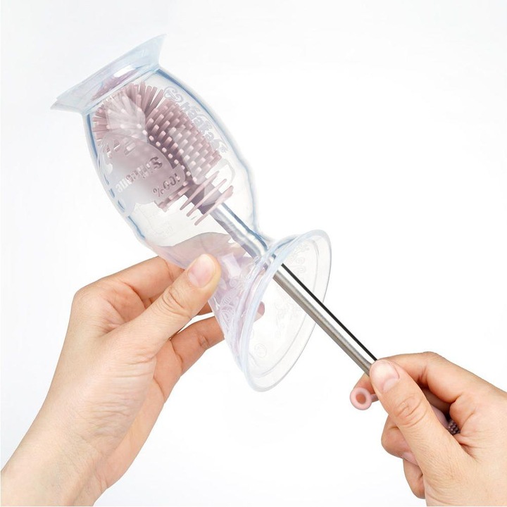 Actual product image Haakaa Silicone Cleaning Brush Kit - Suva Grey