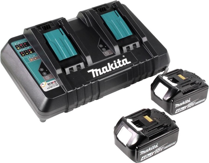 Produktbild Makita DLW 140 PM Akku Trennschleifmaschine 2 x 18 V 355 mm+ 2x 4,0 Ah Akku und Doppelladegerät (Bandschleifer)
