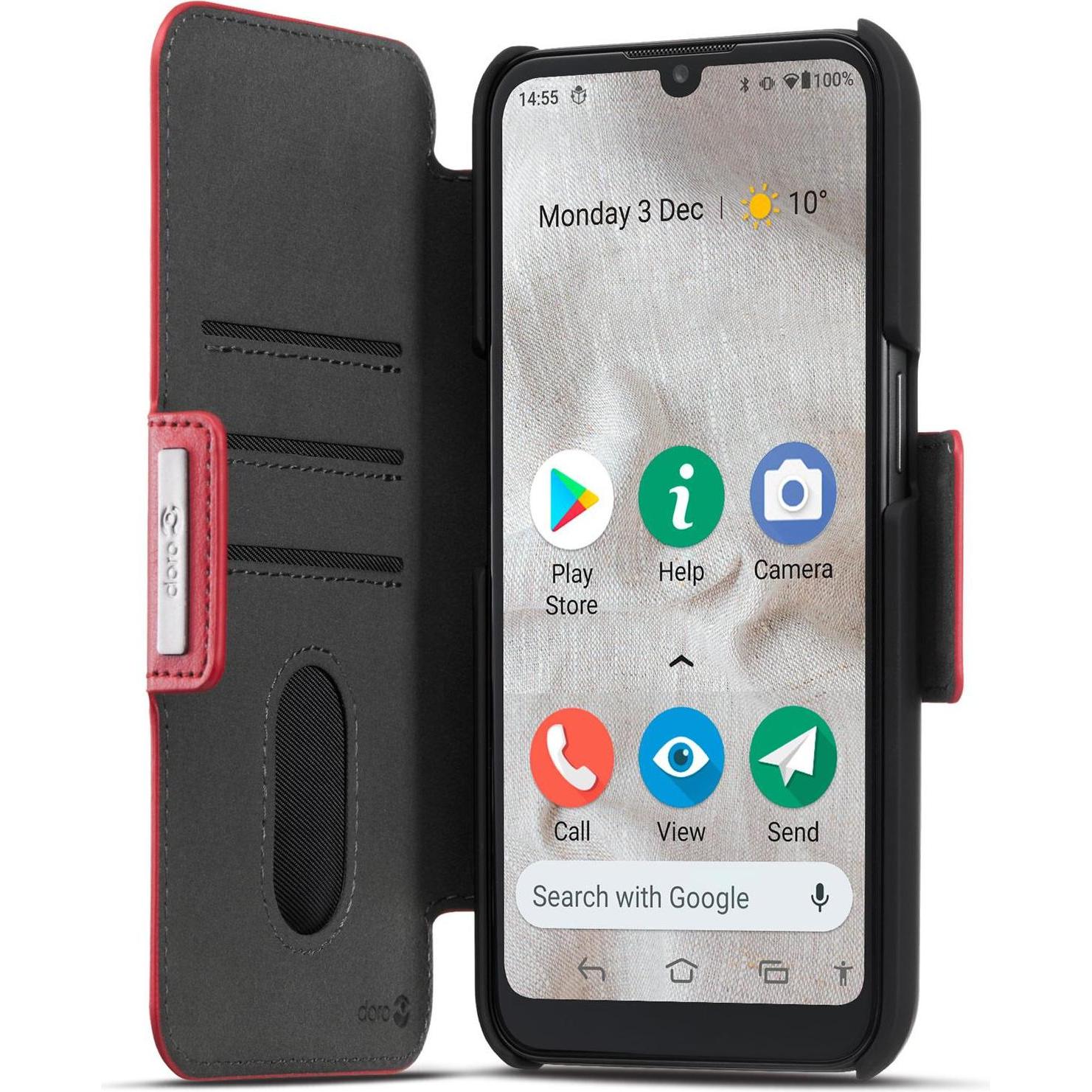 Doro Wallet Case (rot) für 8100 (Doro 8100), Smartphone Hülle, Rot