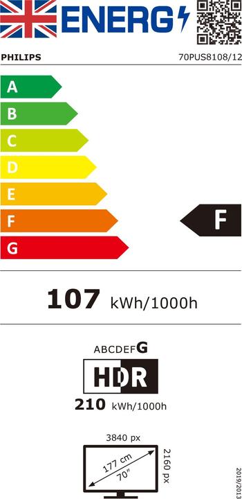 Energie-Label Philips 70PUS8108/12 (70", LED, 4K, 2023)