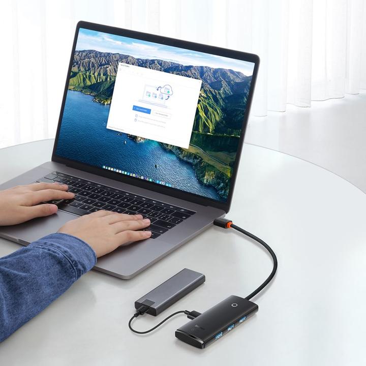 Actual product image Baseus Lite Series 4-Port Adapter (USB-C, 5 Ports)