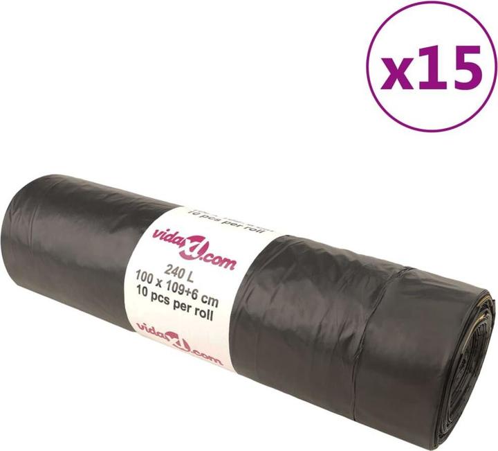 Produktbild vidaXL Müllbeutel mit Zugband (15x, 240 l)