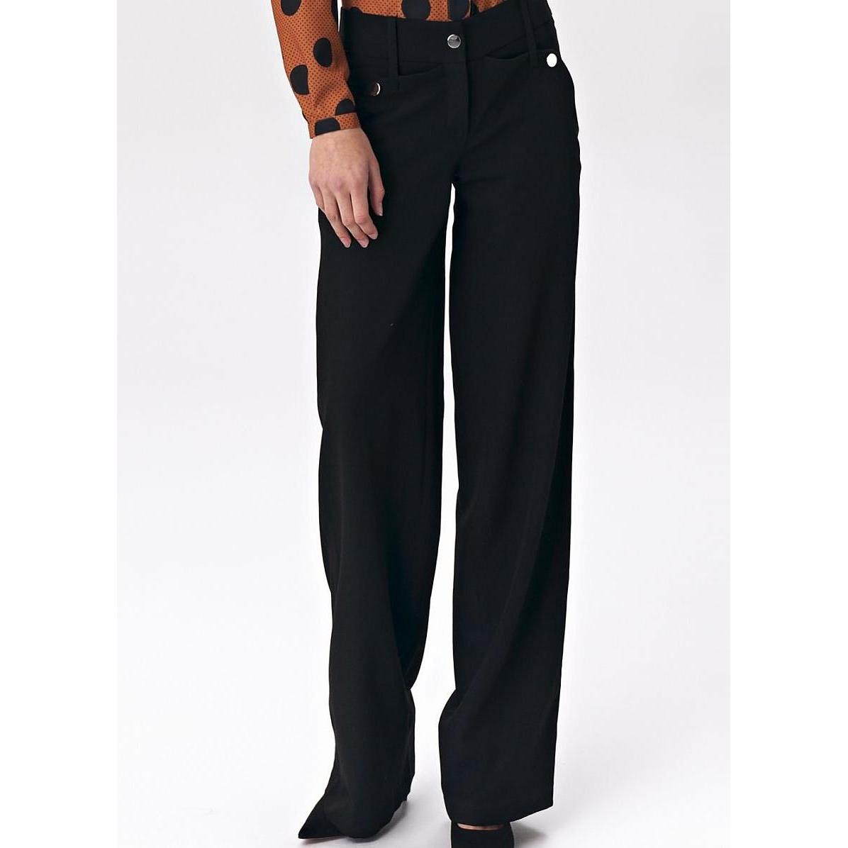 Nife, Damen, Hosen, Damen Hose, Schwarz, (42)