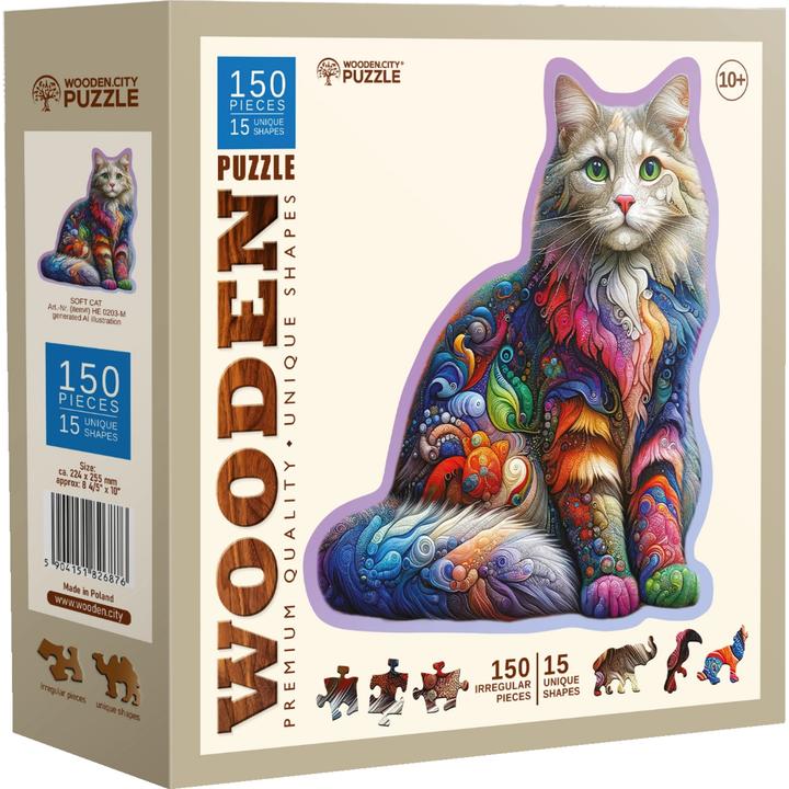 Image du produit WoodenCity Puzzle Holz M Soft Cat (150 pièces)