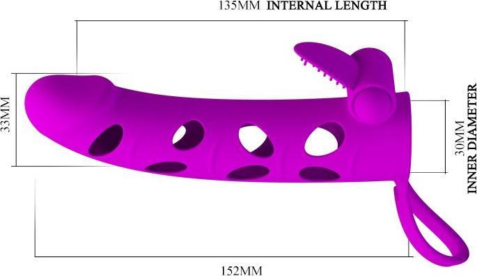 Productafbeelding Pretty Love Penishülle mit Klitorisstimulator