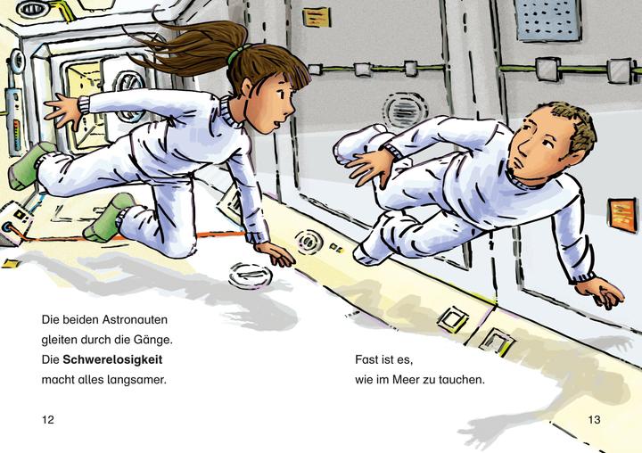 Actual product image Leselöwen 1. Klasse - Alarm auf der Weltraumstation (German, Alexander Bux, Annette new farmer, Loewe first readers, 2020)