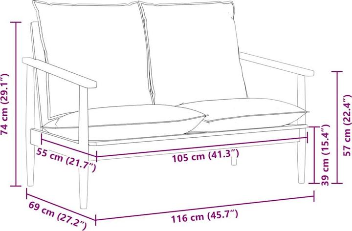 Image du produit vidaXL Sofa (2 places)