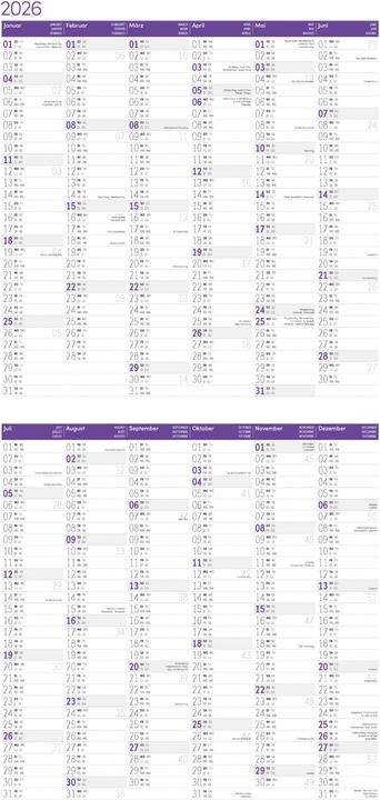 Nährwerte und Zutaten Katzen Kalender 2026 - 30x30