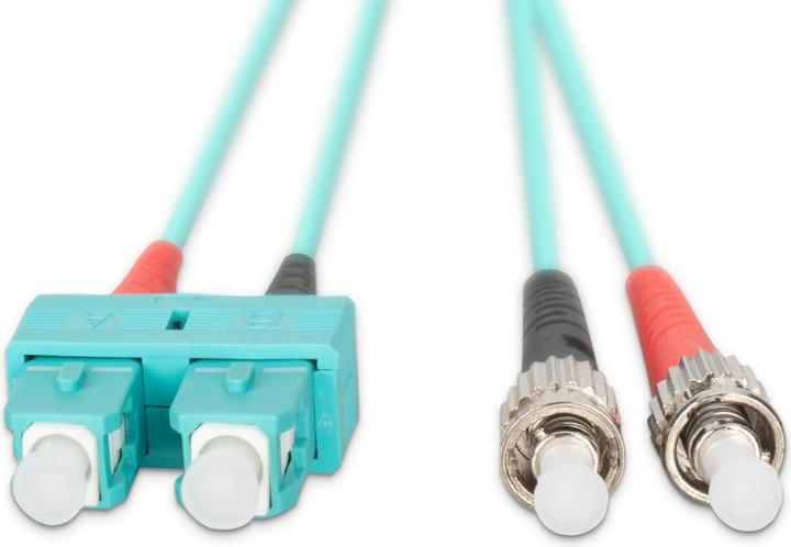 Produktbild Digitus LWL Patchkabel ST zu SC Multimode 50/125 m Duplex Länge 1m Klasse OM3 (UTP, CAT7, 1 m)