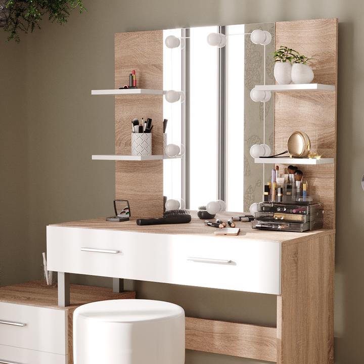 Actual product image Vicco Maria with stool and lighting (132 x 43 x 145.5 cm)