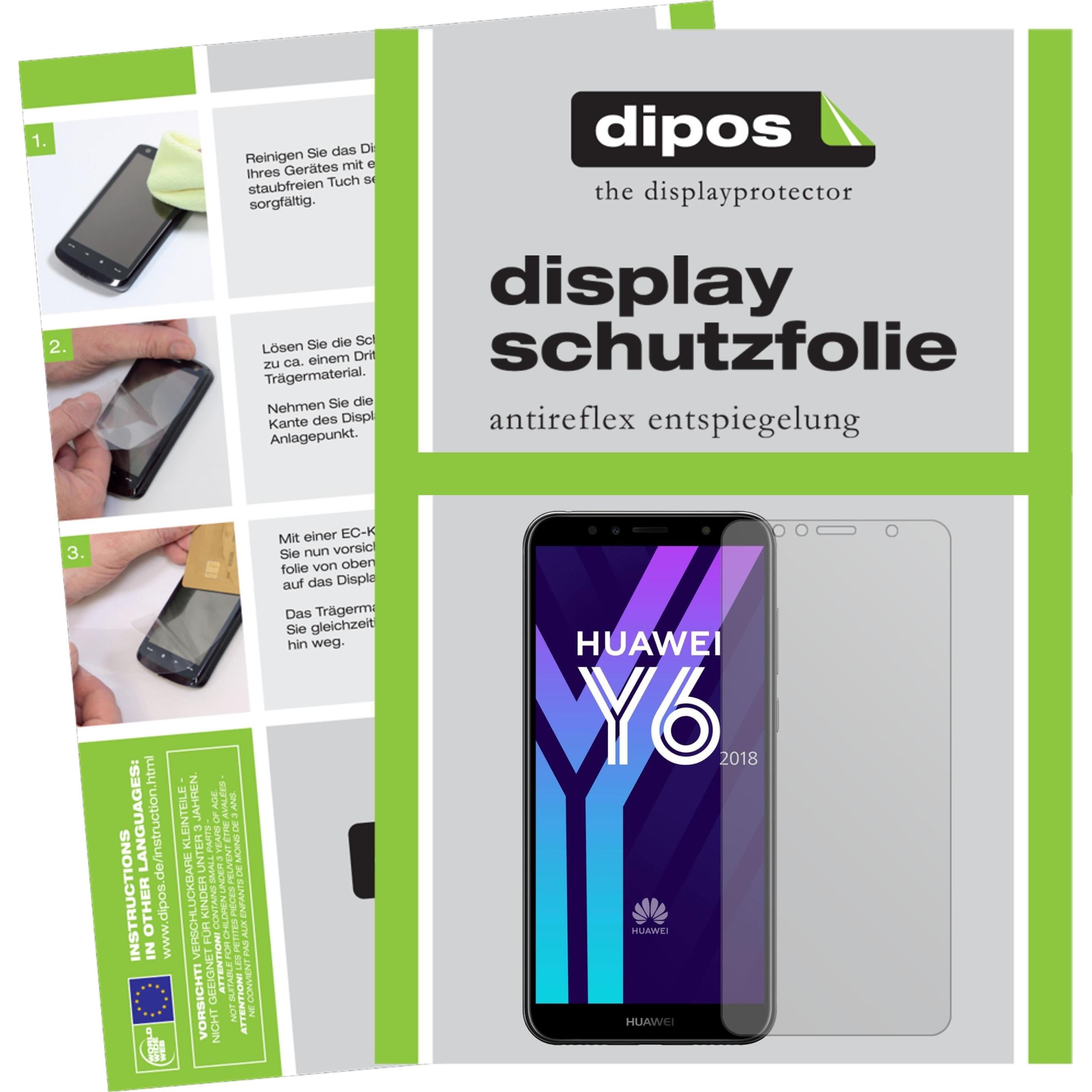 Dipos Displayschutzfolie Antireflex (5 Stück, Huawei Y6 (2018)), Smartphone Schutzfolie, Transparent