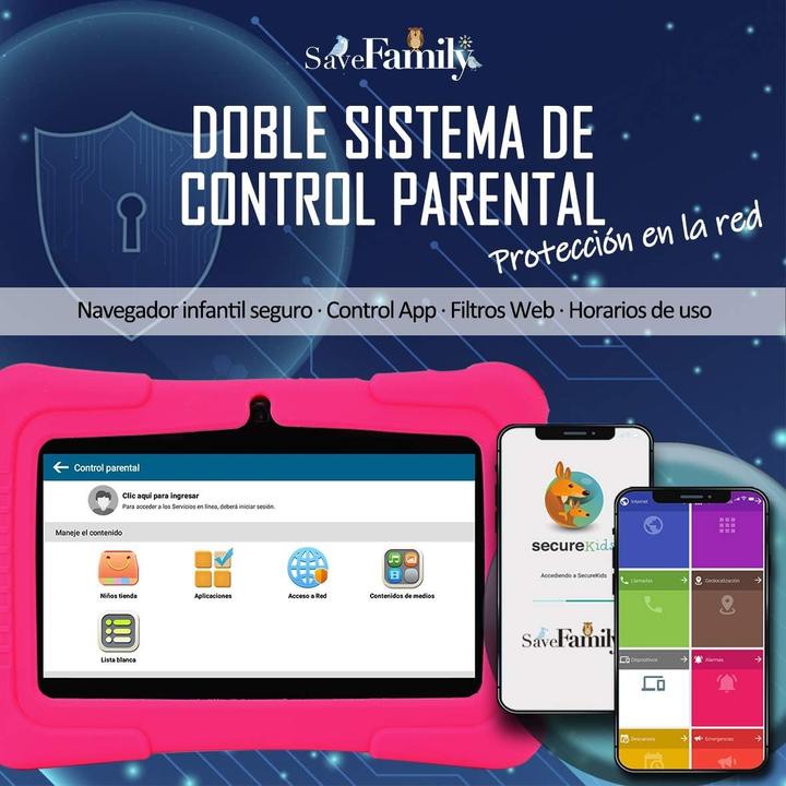 Produktbild Save Family Tab Kids 7 (Kinder Tablet) (nur WLAN, 7", 16 GB, Pink)