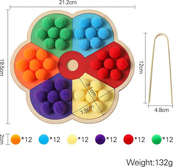 Image du produit Activity Board Planche arc-en-ciel en bois Jouets sensoriels Forme Couleur Trier Associer Jouets éducatifs