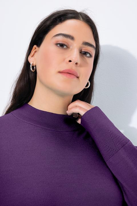 Produktbild Ulla Popken Pullover, Stehkragen, Langarm, Rippbündchen (56)